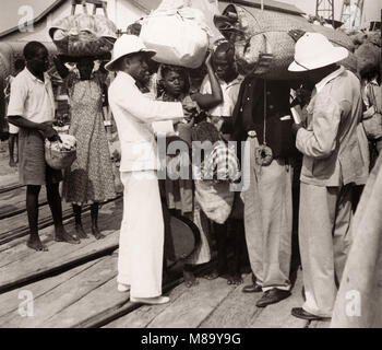 1940s East Africa - passenger ferry Robert Coryndon which sailed across Lake Albert between Uganda and The Belgian Congo (now DR of the Congo) Stock Photo