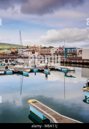 Port in Praia da Vitoria, Terceira Island, Azores, Portugal Stock Photo