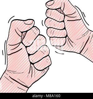 doodle opposition people hand protest revolution Stock Vector