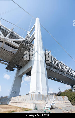 Great Seto Bridge view from Tazuchinoura Park, Kurashiki City, Okayama Prefecture, Japan. Stock Photo