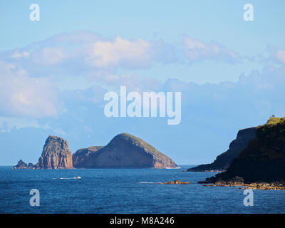 View towards the Ilheus de Baixo, Graciosa Island, Azores, Portugal Stock Photo