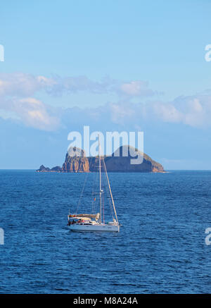 View towards the Ilheus de Baixo, Graciosa Island, Azores, Portugal Stock Photo