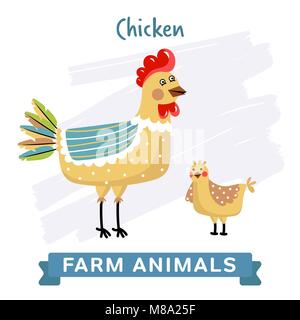 Chicken isolated, vector. Stock Vector