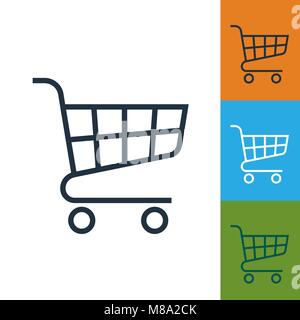 Shopping cart icon vector. Trolley isolated. Stock Vector