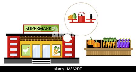 Local shop at the summer farmers market Stock Vector