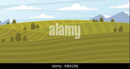 Farm field, vector illustration Stock Vector
