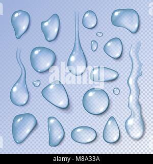 Water drops realistic set Stock Vector