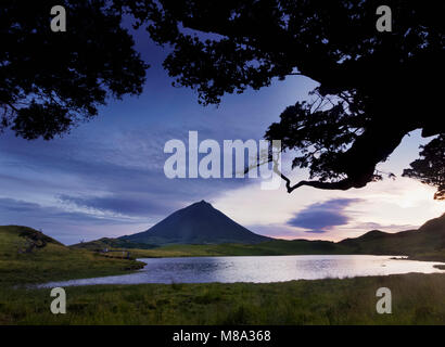 Lagoa do Capitao and Pico Mountain, Pico Island, Azores, Portugal Stock Photo