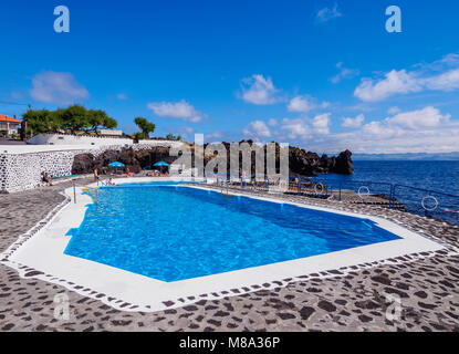 Swimming Pool in Sao Roque do Pico, Pico Island, Azores, Portugal Stock Photo