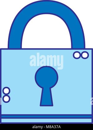 duo color close padlock object to security information Stock Vector