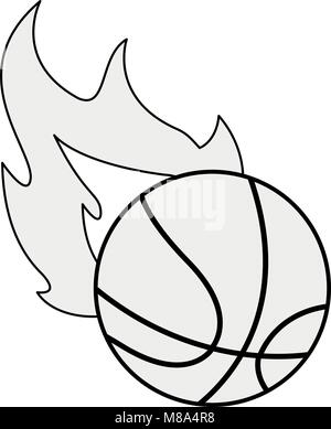 Basketball ball on fire vector illustration graphic design Stock Vector