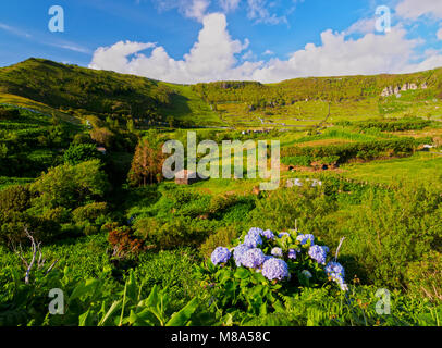 Landscape of Flores Island, Azores, Portugal Stock Photo