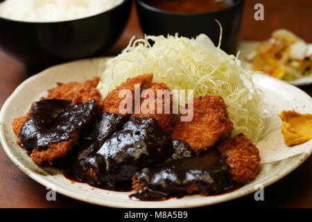 Miso Katsu, Nagoya Cuisine, Aichi Prefecture, Japan Stock Photo