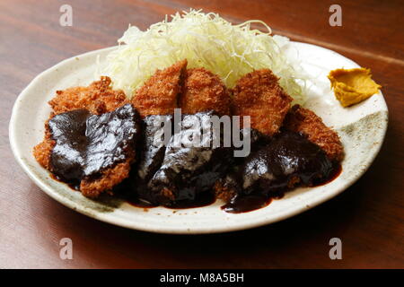 Miso Katsu, Nagoya Cuisine, Aichi Prefecture, Japan Stock Photo