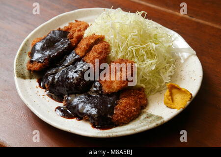 Miso Katsu, Nagoya Cuisine, Aichi Prefecture, Japan Stock Photo