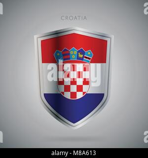 Europe flags series, vector. Croatia. Modern icon. Stock Vector