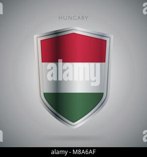 Europe flags series, vector. Hungary. Modern icon. Stock Vector