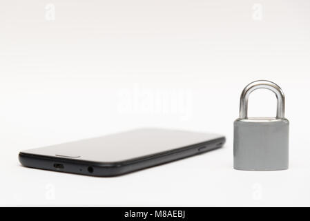 Data Protection Locked Smartphone Stock Photo