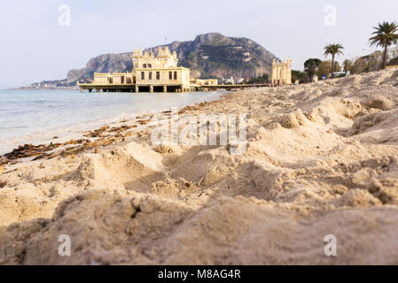 A striking view of Mondello beach. Palermo, Sicily. Italy Stock Photo