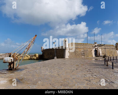 LAGOS, ALGARVE/PORTUGAL - MARCH 5 : Fort Ponta da Bandeira in Lagos, Algarve Portugal on March 5, 2018 Stock Photo