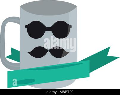 Empty coffee mug with hispter icons Stock Vector