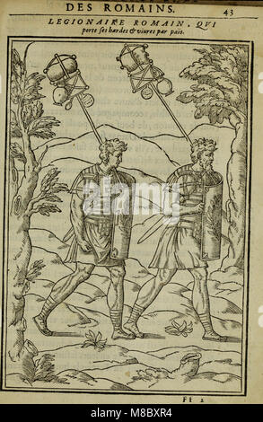 Discours de la religion des anciens Romains - de la castrametation and discipline militaire d'iceux. Des bains and antiques exercitations grecques and romaines (1581) (14577088230) Stock Photo