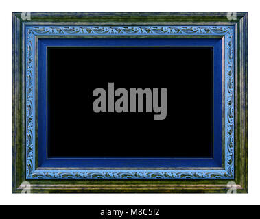 Antique blue frame isolated on the white background Stock Photo