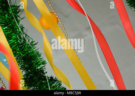 Colored ribbons for memory, fluttering in the wind, background Stock Photo