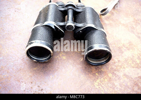 Binoculars on the observation deck Stock Photo