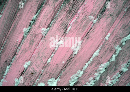 Wood floor texture pattern plank surface painted white and pink pastel wall background Stock Photo