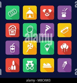 Fair Icons Flat Design Stock Vector