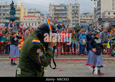 The photographer of the 2018 Patras carnival Stock Photo