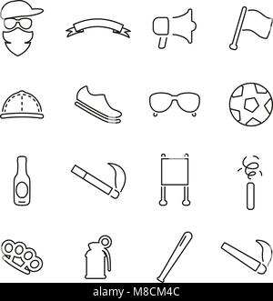 Fan or Sports Fan or Supporter Icons Thin Line Vector Illustration Set Stock Vector
