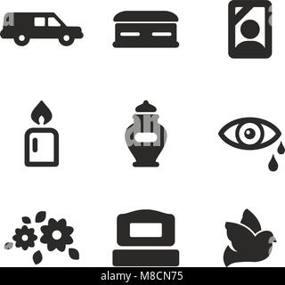 Funeral Icons Stock Vector