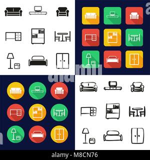 Gangster All in One Icons Black & White Color Flat Design Freehand Set Stock Vector