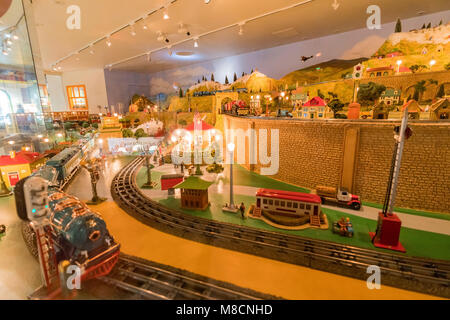 Sacramento, FEB 22: Interior view of the California State Railroad Museum on FEB 22, 2018 at Sacramento, California Stock Photo