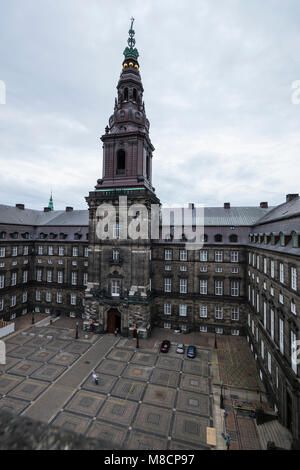Tower at Christiansborg Palace Slotsholmen with the Danish parliament Stock Photo
