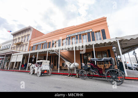 Sacramento, FEB 22: Afternoon view of the famous Old Sacramento Historic District on FEB 22, 2018 at Sacramento, California Stock Photo