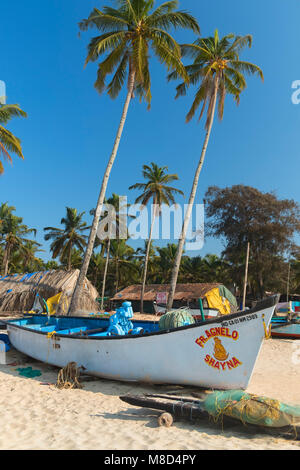 Fishing boats Colva Beach Goa India Stock Photo