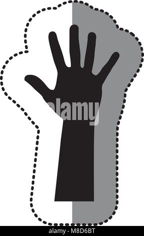 black hand up icon Stock Vector