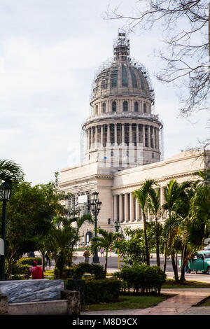 Havana, Cuba - December 12, 2016: The Capitol in Havana near the Central Park Stock Photo