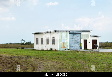 Everglades, Florida - Feb 27, 2018: A view of a Hawk Missile Battery hangar at Nike Missile Site HM-69 inside Everglades National Park, Florida. Stock Photo