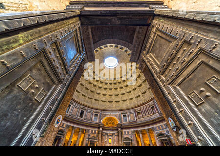 ROME, ITALY - JANUARY 4, 2018: Pantheon in Rome, Italy . Pantheon was built as a temple to all the gods of ancient Rome, and rebuilt by the emperor Ha Stock Photo