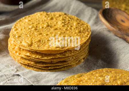 Homemade Deep Fried Tostadas Ready to Put Toppings On Stock Photo