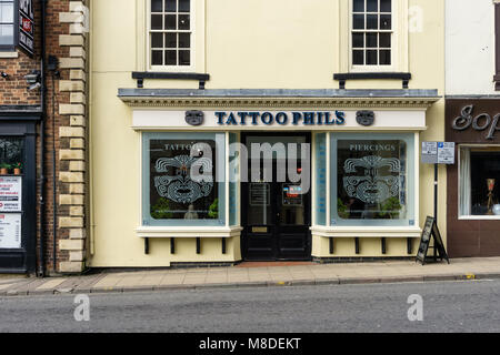 Tattoo Phil's, a tattoo parlour in Northampton, UK Stock Photo