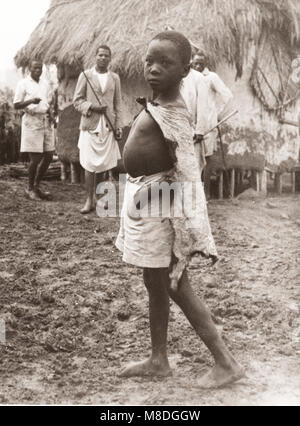 1940s East Africa - Uganda - Banyankole tribal group - Bahima cattle herder boy Stock Photo