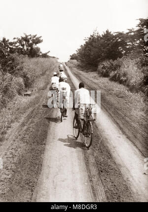 1940s East Africa - Uganda - rural transport and scenery, bicycle Stock Photo