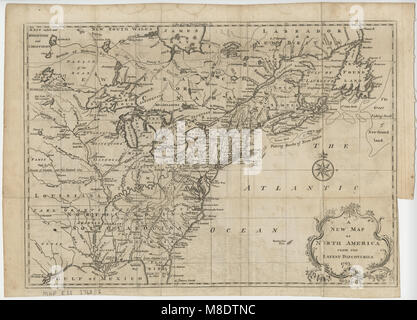 A New Map of North America, 1763 Stock Photo