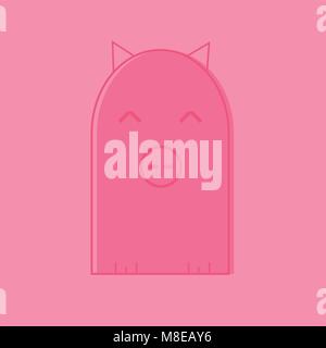 Colorful stylized drawing of cute cartoon pig swine - for icon or sign template Stock Vector