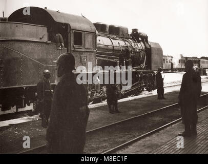 1940's Syria - the Taurus Express train which brought European refugees across the Turkey border into Syria during World War II Stock Photo